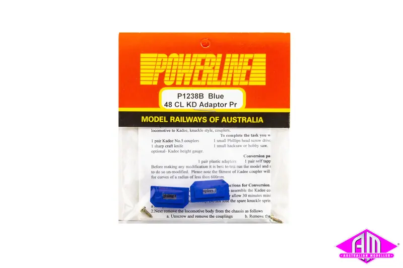 Powerline - P1238b - 48 Class Kadee Adaptor - Blue (Ho Scale) 1