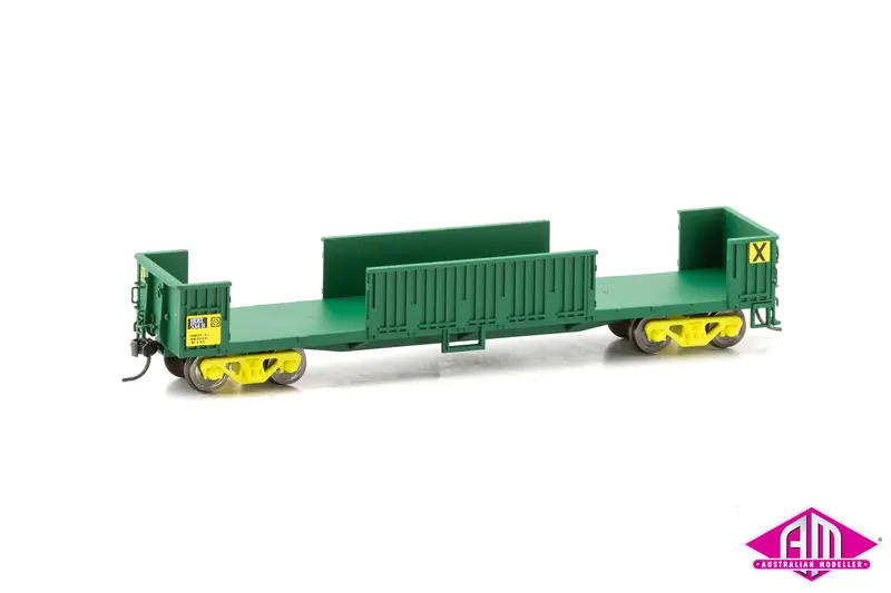 Powerline - Rkbx Slab Steel Bogie Open Wagon (No Doors) #Rkbx 534H An Green (Ho Scale) 1
