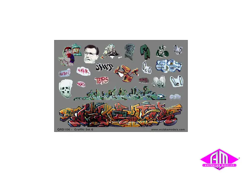 Qrd106 - Graffiti Decals - Set 6 (Ho Scale) 1