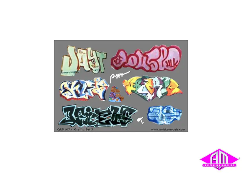 Qrd107 - Graffiti Decals Set 7 (Ho Scale) 1