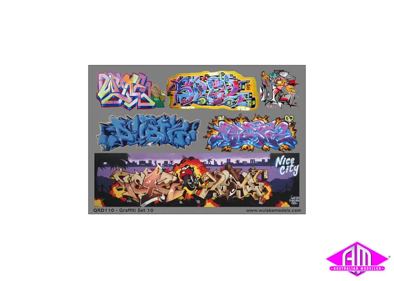 Qrd110 - Graffiti Decals - Set 10 (Ho Scale) 1