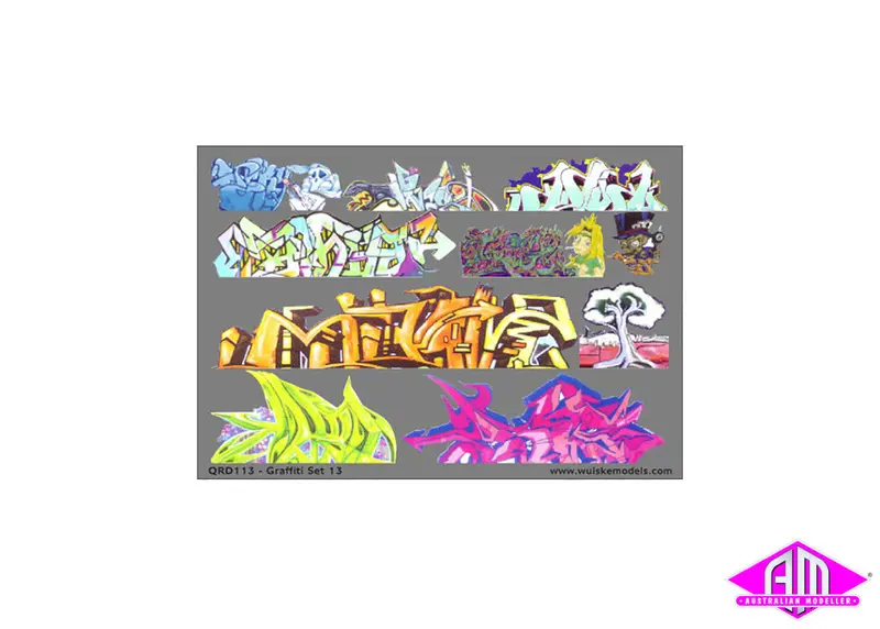 Qrd113 - Graffiti Decals - Set 13 (Ho Scale) 1