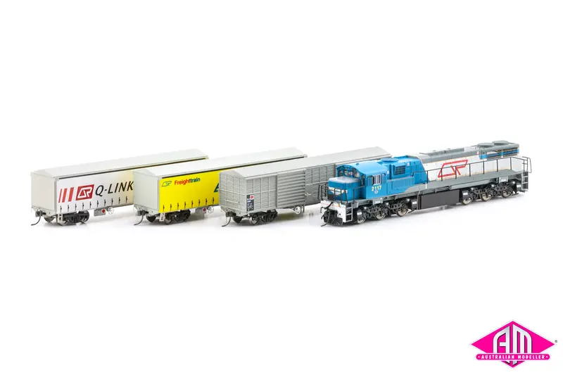 Queensland Rail Locomotive Class Starter Set With 3 Wagons (Ho Scale) Set02ho 1