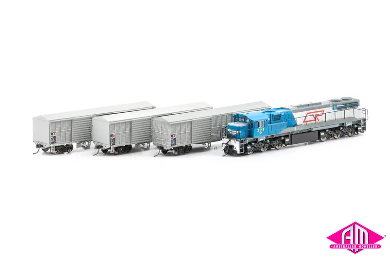 Queensland Rail Locomotive Starter Set With 3 Cattle Wagons (Ho Scale) Set01ho 1
