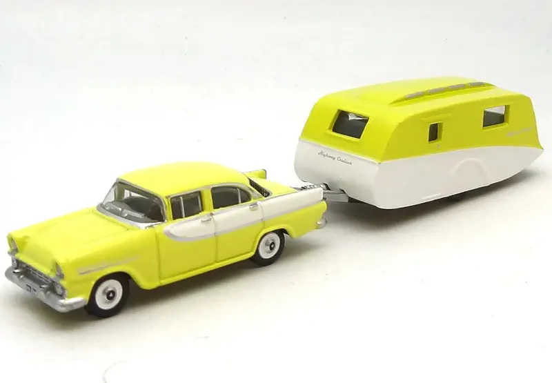 Road Ragers - 1960 Fb Sedan & Caravan Set - Satellite Yellow & Yellow/White Van 1