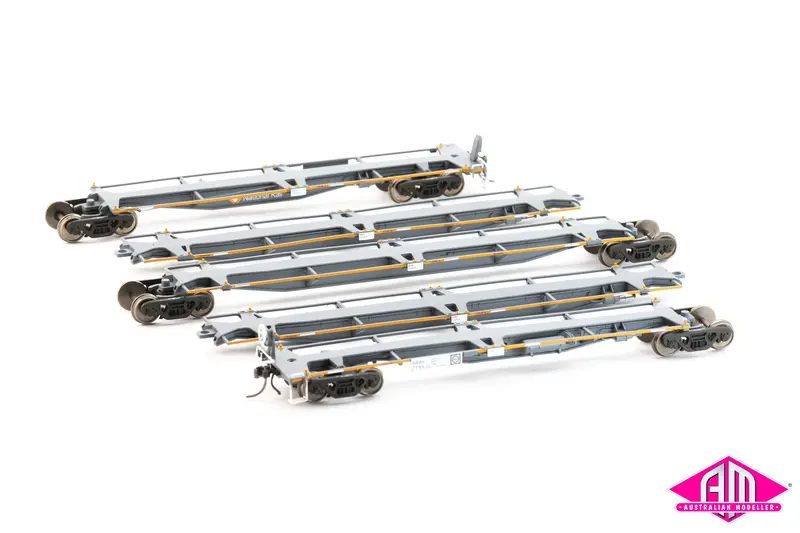 Rray 5 Car Articulated Container Wagon, National Rail, Rray7193g (1996-2002) Art01 1
