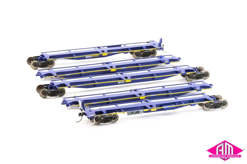 Rray 5 Car Articulated Container Wagon, Pacific National, Rray7121b (Fictional 2005+) Art014 1