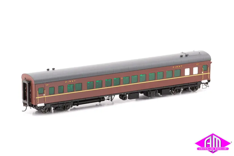 Rub Passenger Set Indian Red With 1 Yellow Band, Set 142 (Mid 1960S - Early 1970S) 6 Car Set Nps-25 1