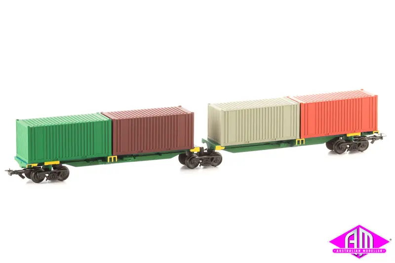 Shared Bogie Container Wagons An (Ho Scale) 1