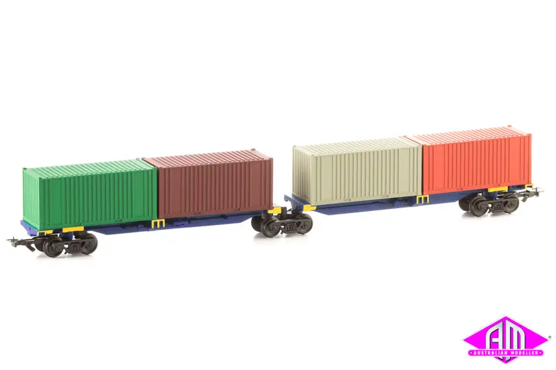 Shared Bogie Container Wagons - Pn (Ho Scale) 1