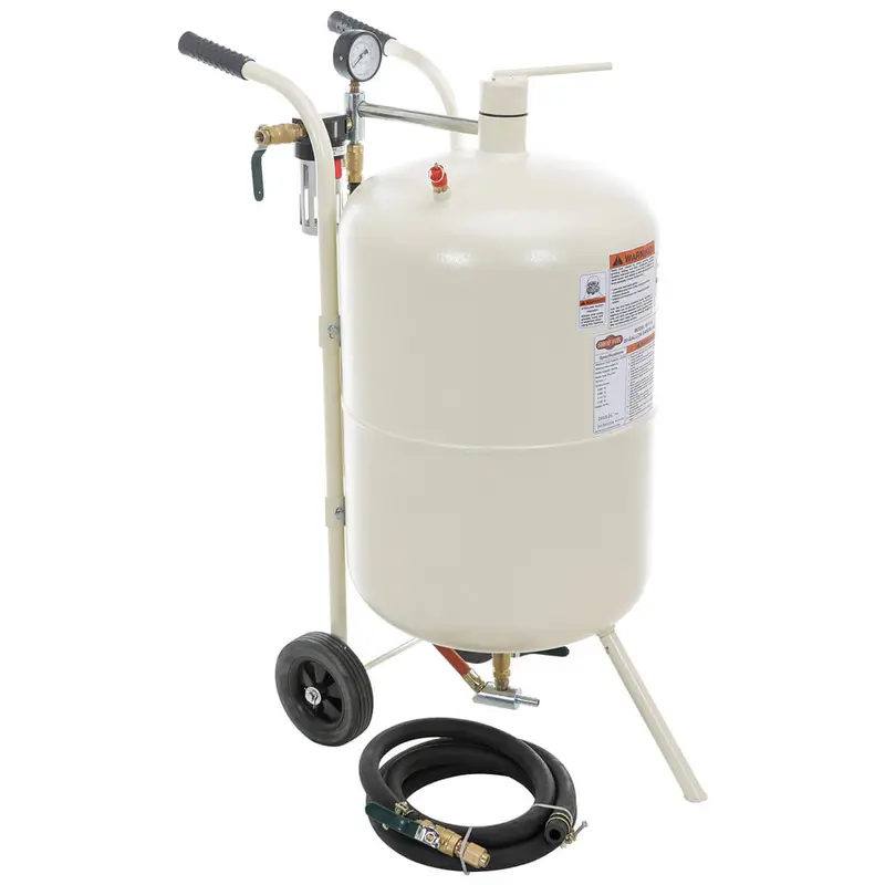 Shop Fox M1115 20 Gallon 65-125 Psi Heavy Duty Portable Rolling Sandblaster 1