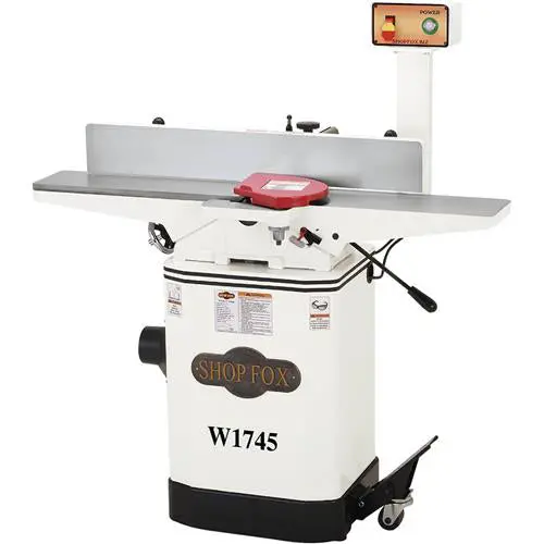 Shop Fox W1745 6" Jointer With Mobile Base W/ Oversized Fence & Fine Adjust Dial 1