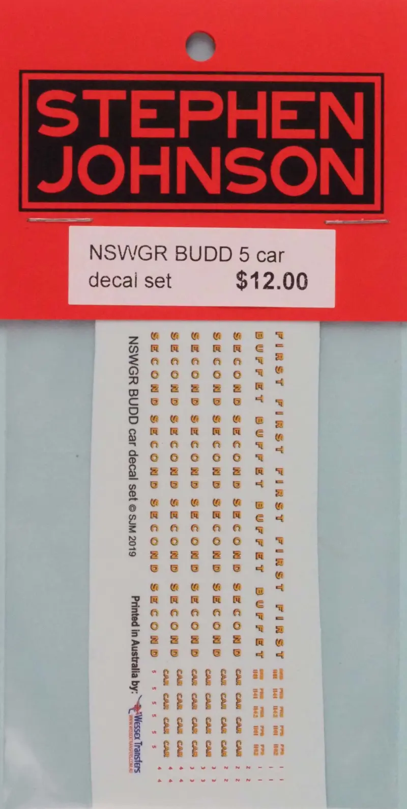 Sj-Budd - Budd Car Decal Set (Ho Scale) 1
