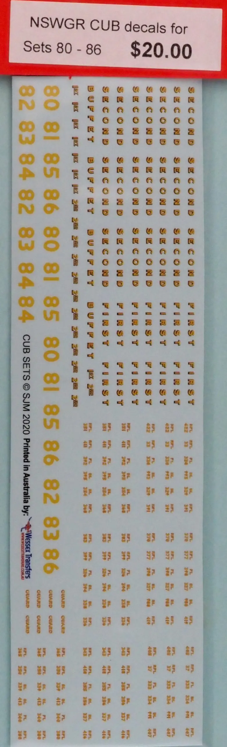 Sj-Cubd2 - Cub Sets - 80-86 Decals (Ho Scale) 1