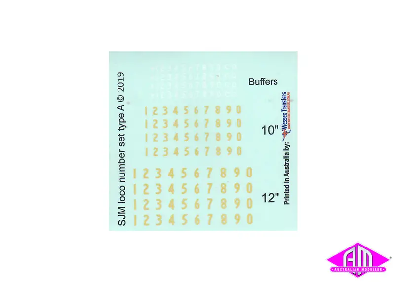 Sj-Daloco - Type A Loco Number Decal Set (Ho Scale) 1