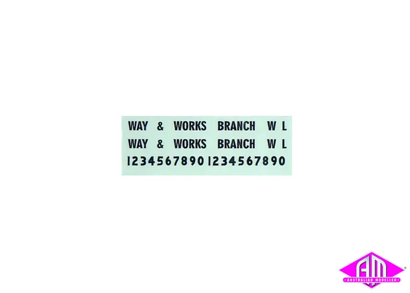 Sj-Dww - Nswgr Way & Works Decal Set (Ho Scale) 1