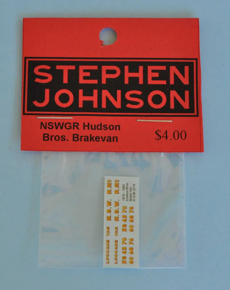 Sj-Hudd - Hudson Bros 6 Wheel Brakevan Decal Set (Ho Scale) 1