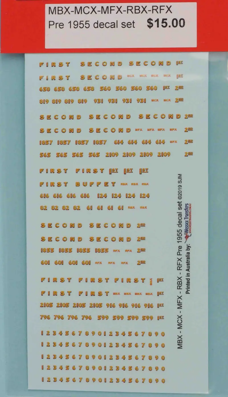 Sj-Mbcfx - Mbx - Mcx - Mfx Decal Set (Ho Scale) 1