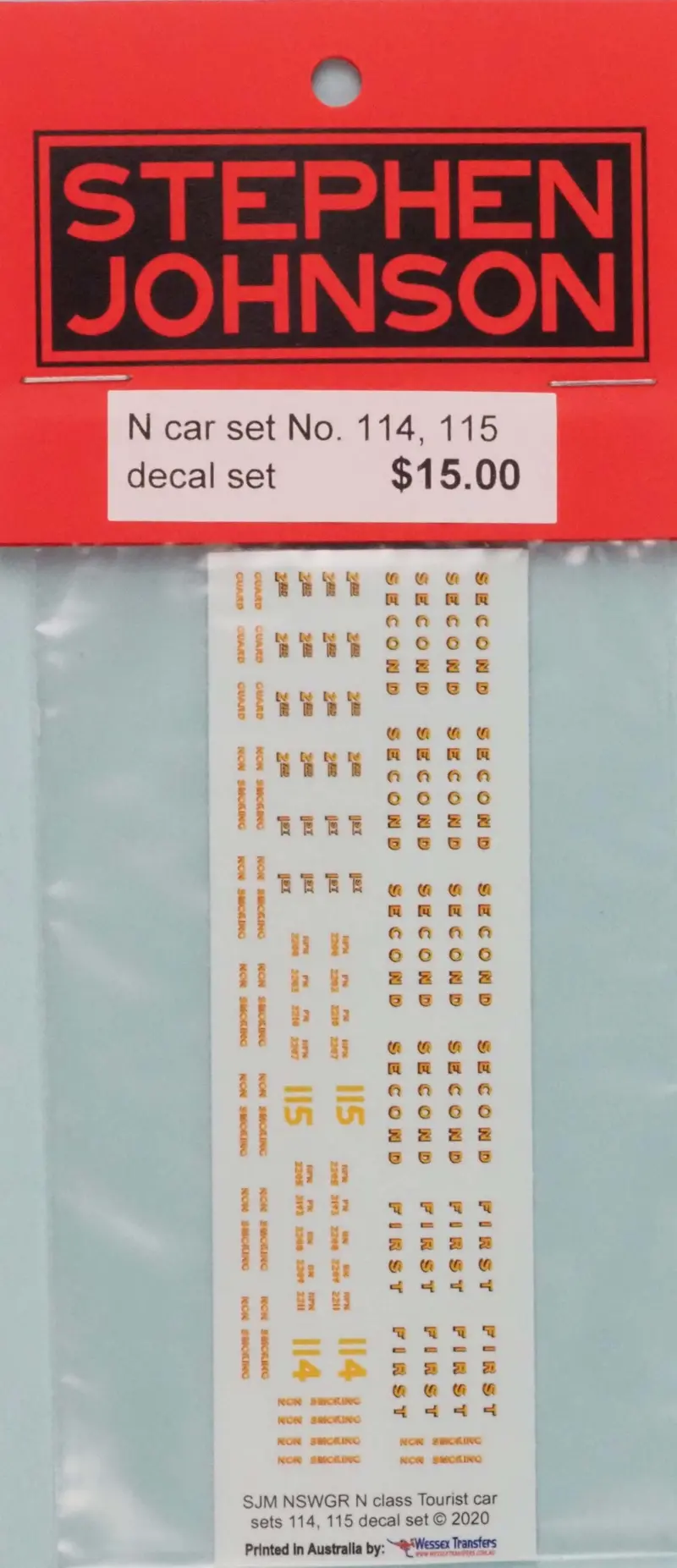 Sj-Ncara - N Type Car Sets 114, 115 Decal Set (Ho Scale) 1