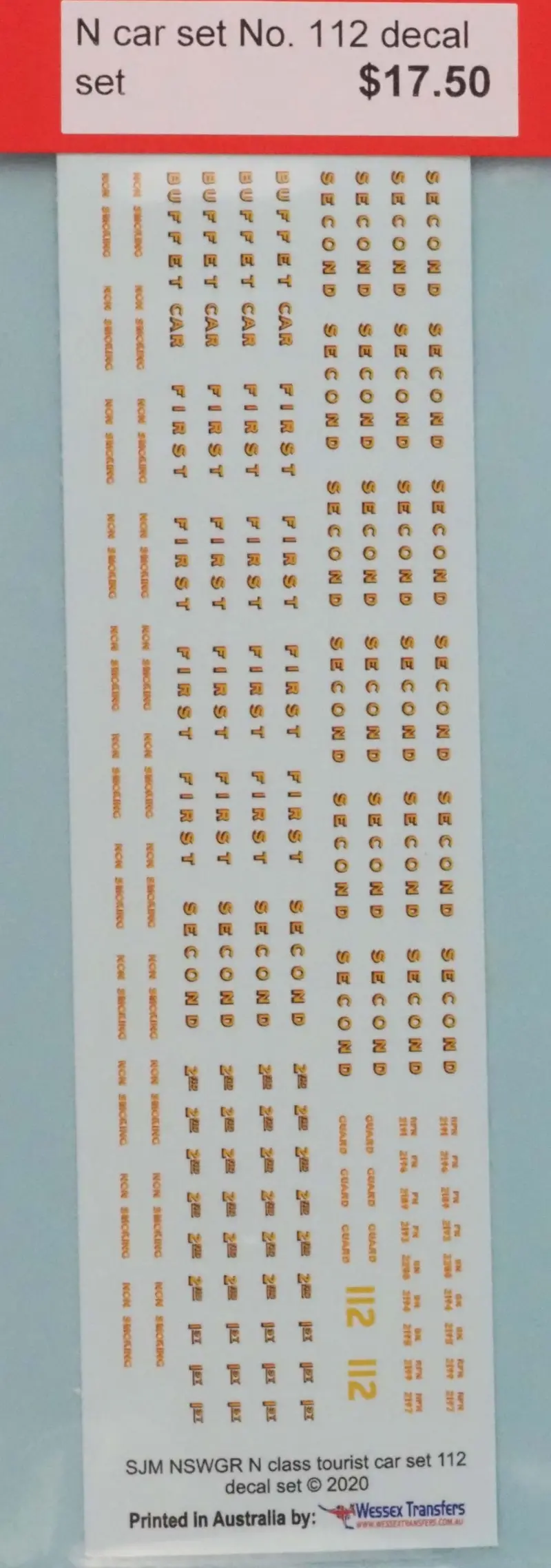 Sj-Ncara112 - N Type Car Set 112 Decal Set (Ho Scale) 1
