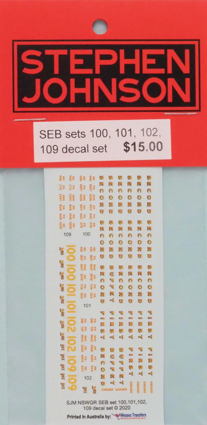Sj-Rseb - R Car Seb Decal Set (Ho Scale) 1