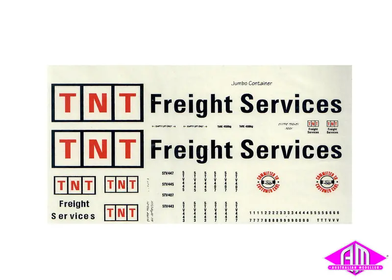Tnt Freight Service -3 Large Decal Lcd-8 1