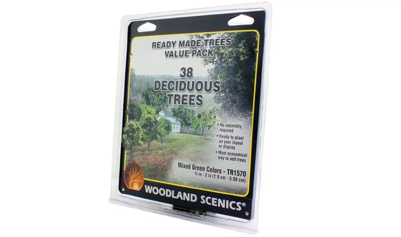 Tr1570 - Trees - Mixed Green Deciduous 38Pc (1.9 Cm - 5.08 Cm) 1