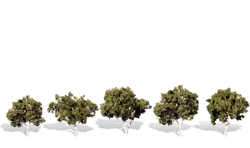 Tr3532 - Trees - Waters Edge 5Pc (3.17Cm-5.08Cm) 1