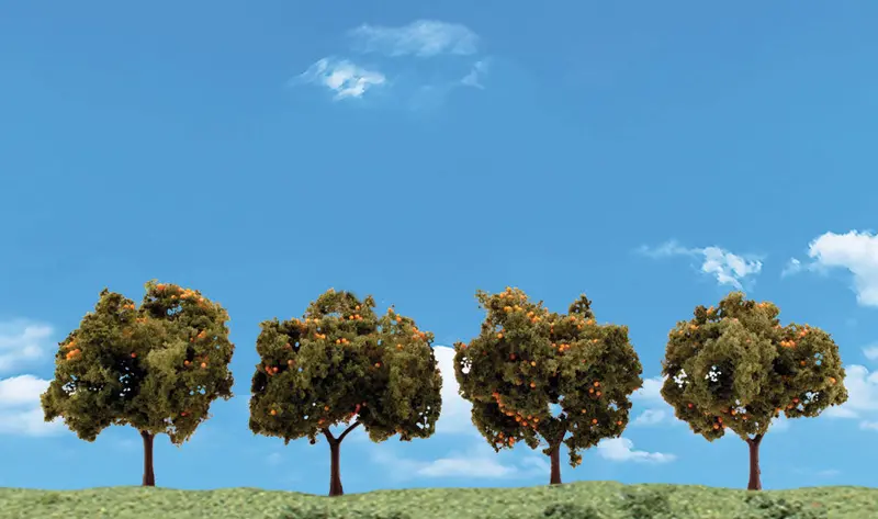 Tr3592 - Trees - Orange Trees 4Pc (5.08Cm-7.62Cm) 1