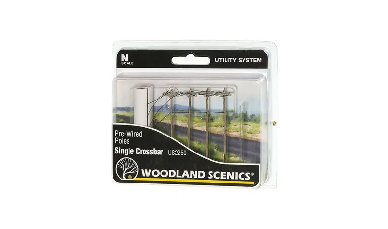Us2250 - Pre-Wired Poles - Single Crossbar (N Scale) 1
