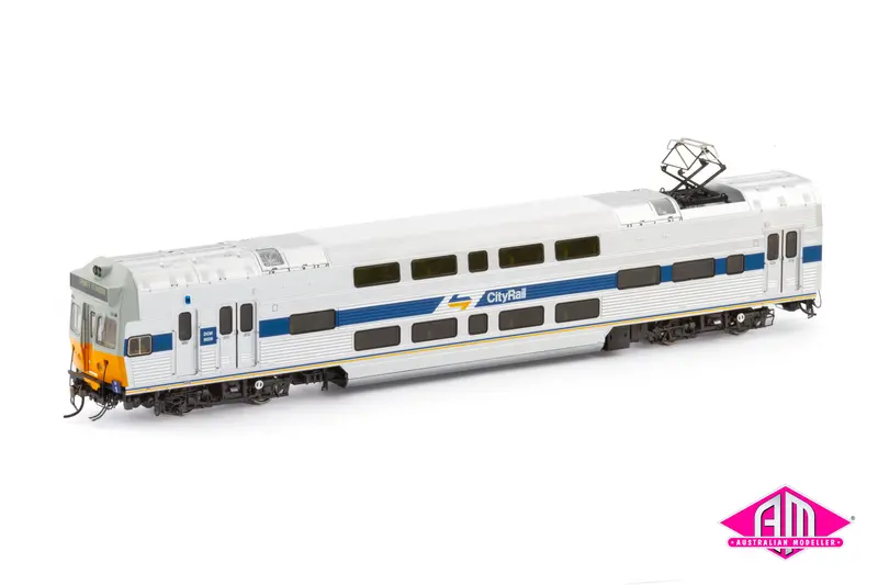 V Set Cityrail Citydecker, Yellow/Grey Nose With Blue Side Stripe - 4 Car Set (Nps-66) Ho Scale 1