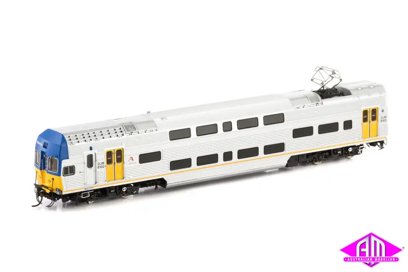 V Set Cityrail Intercity, Blue/Yellow Nose With Tfnsw Logos & Yellow Doors - 4 Car Set (Nps-49) Ho Scale 1