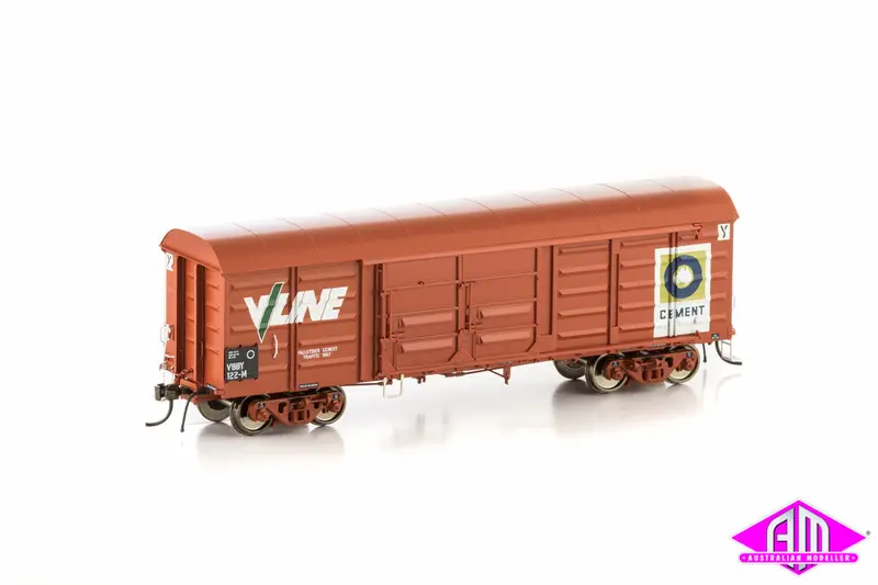 Vbby Box Van, Vr Wagon Red With Blue Circle Cement & V/Line Logos, 4 Car Pack Vlv-32 1