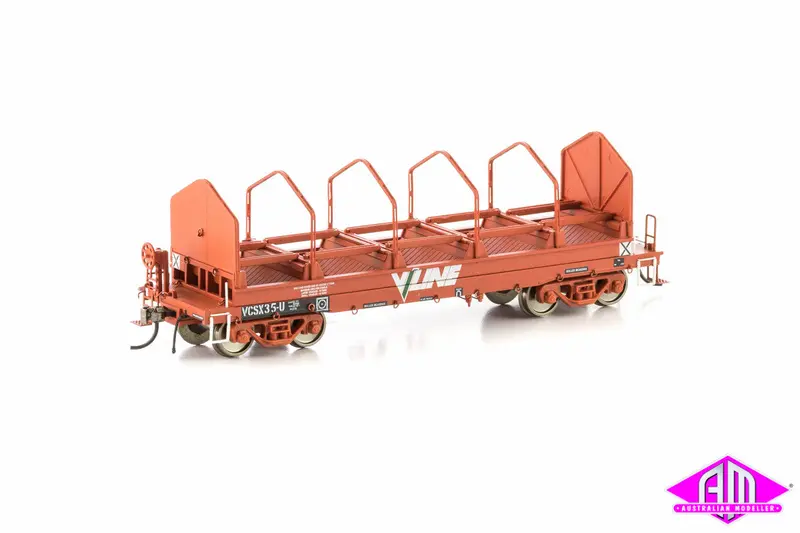 Vcsx Coil Steel Wagon V/Line Logo (With Tarp Supports) 4 Car Pack Vsw-11 1