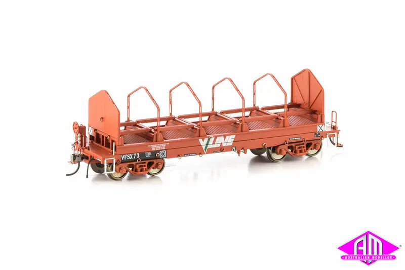 Vfsx Coil Steel Wagon V/Line Logo (With Tarp Supports) 4 Car Pack Vsw-9 1