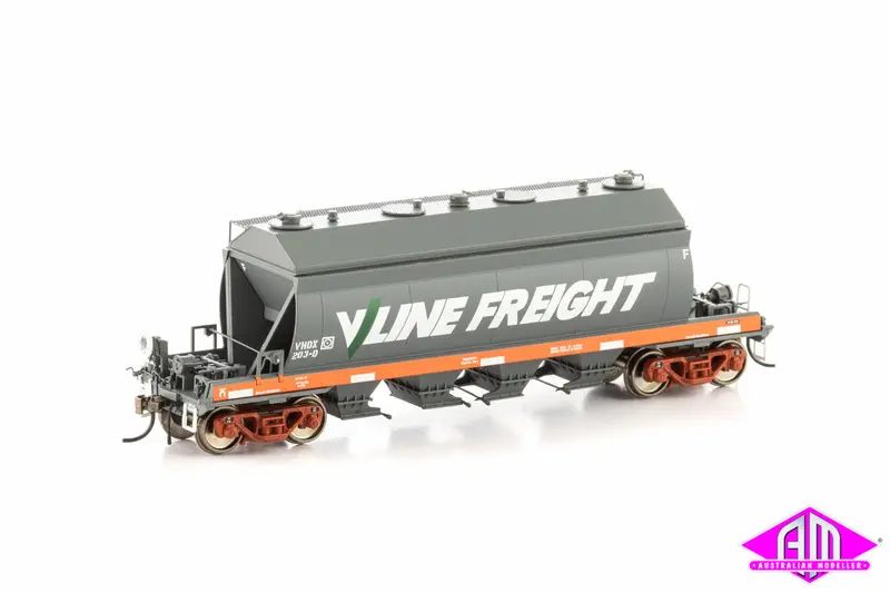 Vhdx Dolomite Hopper, Orange & Grey With V/Line Freight Logo, 4 Car Pack Vhw-9 1
