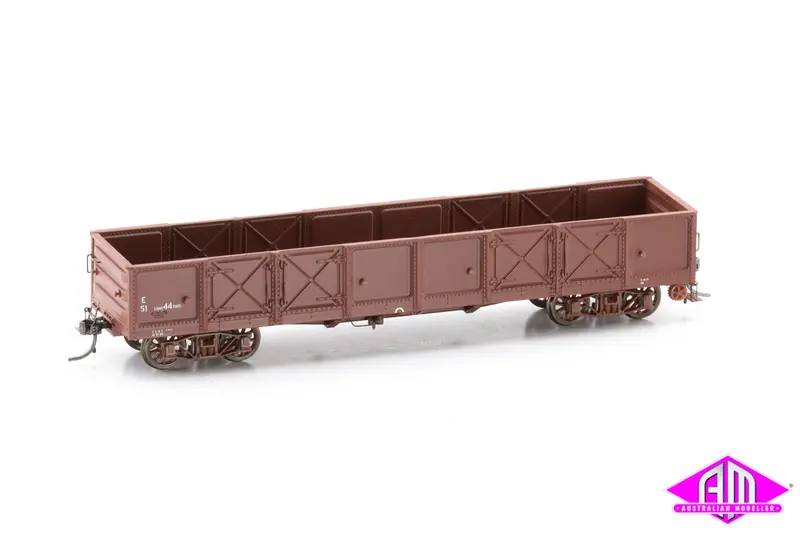 Victorian Railways E Open Wagon / S Flat Wagon, Dark Red Rivetted Body, Fto102 (3 Pack) 1