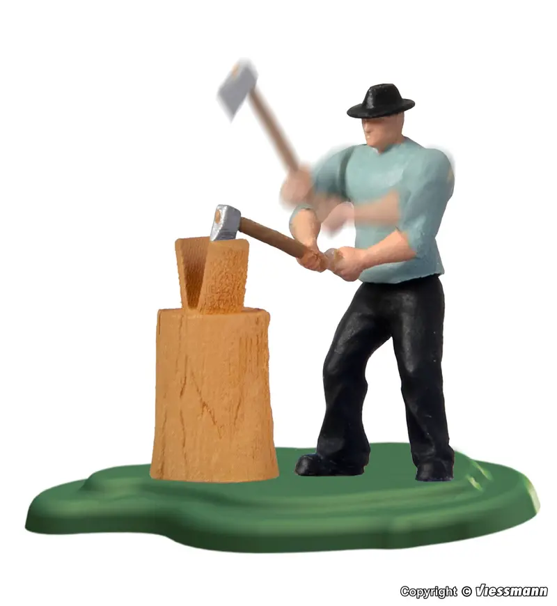 Viessmann - 1515 -  Emotion Wood Chopper With Axe And Block Of Wood - Moving (Ho Scale) 1