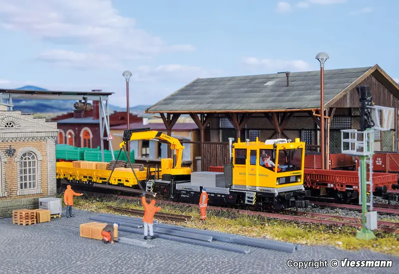 Viessmann - 2620 - Robel Track Motor Car 54.22 Db Netz With Motorized Crane - Functional Model - 2 Rail Version (Ho Scale) 1