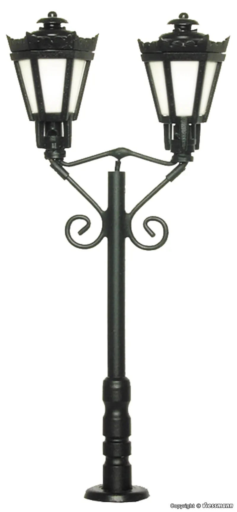 Viessmann - 6073 - Park Lamp - Double - Black - Led Warm White (Ho Scale) 1