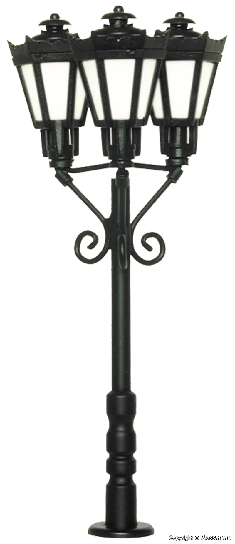 Viessmann - 6077 - Park Lamp - Triple - Black - Led Warm White (Ho Scale) 1