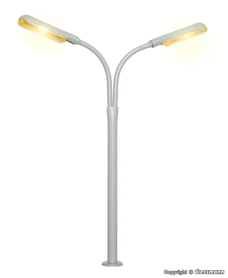 Viessmann - 6096 - Whip Street Light - Double - 2 Leds Yellow (Ho Scale) 1
