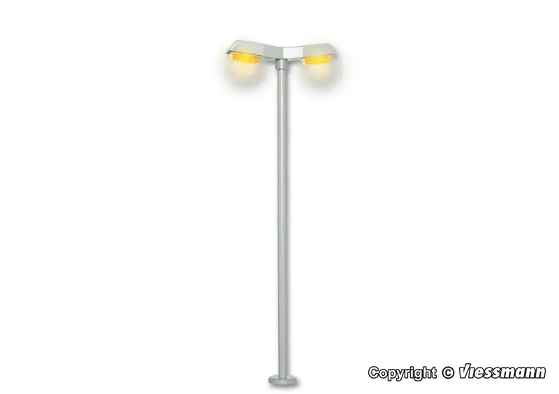 Viessmann - 6098 - Street Light Modern - Double - 2 Leds Yellow (Ho Scale) 1