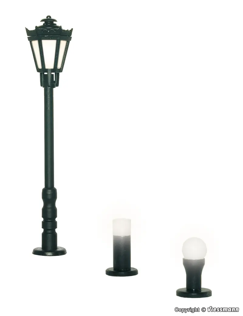 Viessmann - 6160 - Garden Lamps Set - 3 Lights - Black - Led - Warm White (Ho Scale) 1