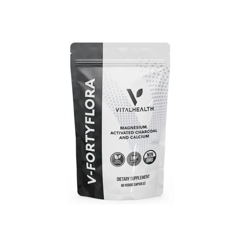 Vitalhealth V-Fortyflora – Gut Rebalancer & Natural Alkalizer - 60 Veggie Capsules 1