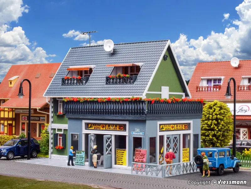 Vollmer - 43616 - Travel Agency With Interior And Lighting - Functional Kit (Ho Scale) 1