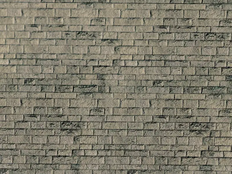 Vollmer - 46049 - Wall Plate - Cut Stone - Natural - 25 X 12.5Cm - 10Pc (Ho Scale) 1