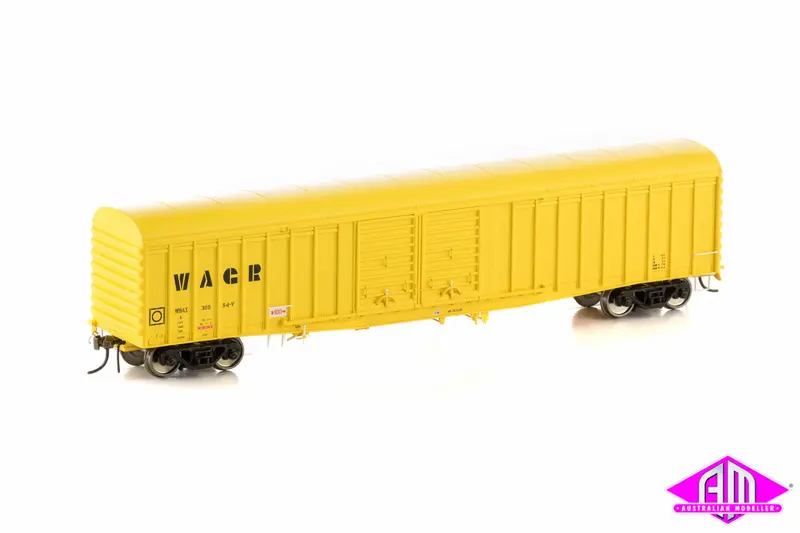 Wbax Louvred Van With Curved Roof, Yellow With Large Wagr Logo, 4 Car Pack Wlv-7 1