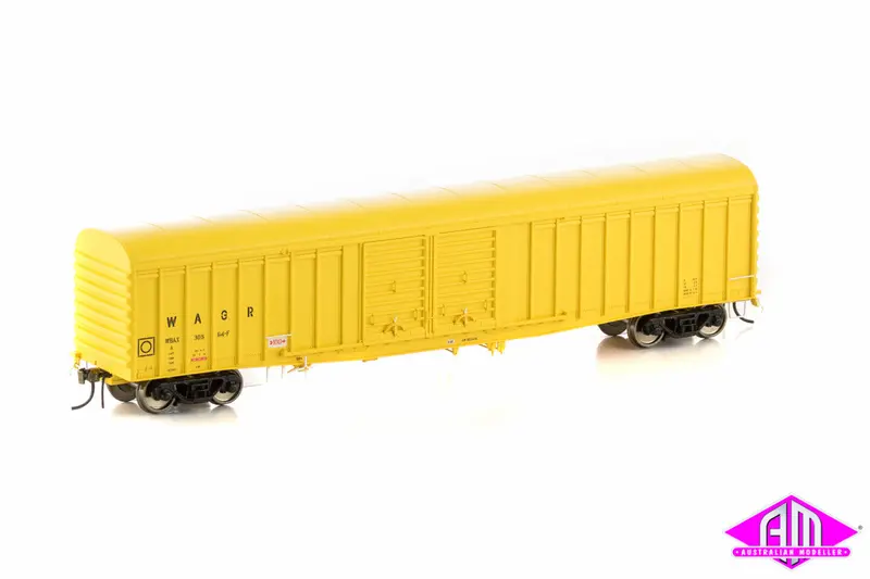 Wbax Louvred Van With Curved Roof, Yellow With Small Wagr Logo, 4 Car Pack Wlv-5 1