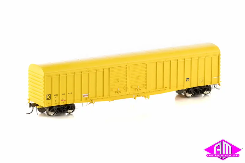 Wbax Louvred Van With Curved Roof, Yellow With West Rail Logo, 4 Car Pack Wlv-8 1